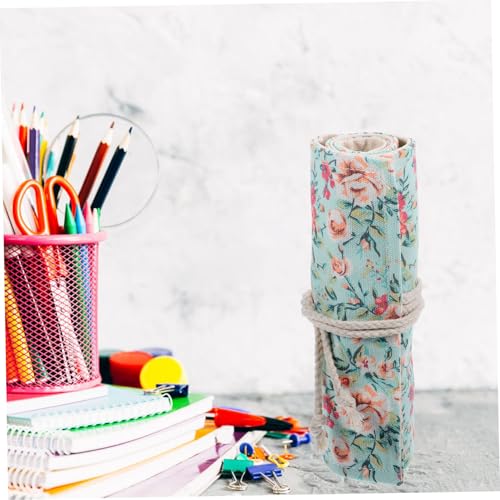 WRITWAA Großes Federmäppchen aus Canvas mit Fächern Robustes Rollmäppchen für Stifte und Bleistifte Tragbare Stifterolle zur Sicheren Aufbewahrung und Einfachem Transport für Schule und von WRITWAA