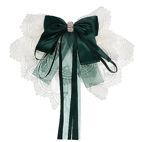 WRITWAA Haarnadel aus Spitze Haarspangen für Mädchen Haarschleifen für Frauen Haar Klammern Haarklammer haarschmuck Haarspange mit Spitzenschleife Schleife Haarnadel Green von WRITWAA