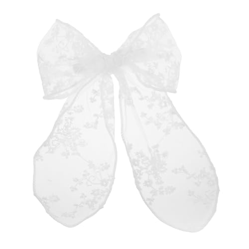 WRITWAA Haarschmuck Mit Spitzenschleife Süße Accessoires Schleife Haarschmuck Spitze Spitzenhaarschleifen Für Frauen Haarschleifen Spitze Schleifenclip Aus Spitze Bogen Legierung Weiß von WRITWAA
