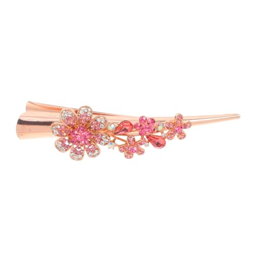 WRITWAA Haarschmuck mit Blumen Haarschnappklammern für Frauen Haare Schnappklammern Haarspangen für Frauen funkelnde Haarclip funkelnde Haarspangen Strass- -Clip Metall Rosa von WRITWAA