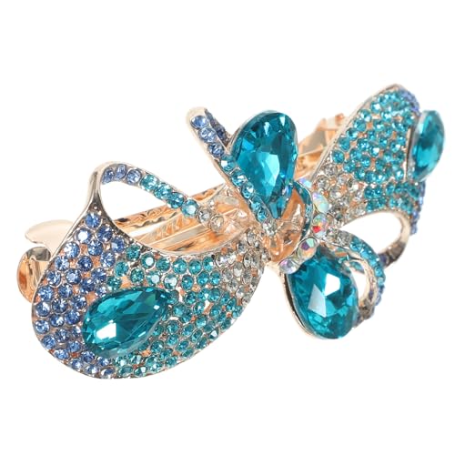 WRITWAA Haarspange Mit Strasssteinen Für Damen Snap-haarspangen Für Damen Haarschleifen Für Mädchen Haarspangen Frauen Mädchen Schnappen Haarspangen Abschlussball Schule Blue Metall von WRITWAA