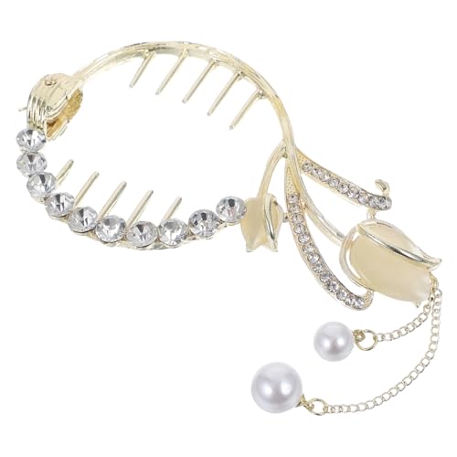 WRITWAA Pferdeschwanz-clip Mit Perlen Und Blumen-design Für Damen Haarmanschetten Kleine Haarklammern Für Dünnes Haar von WRITWAA