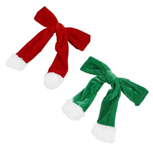 WRITWAA Haarspange für Damen Weihnachtliches Sackleinenband S-förmige Schleife Haarklemme Stilvoller Haarschmuck von WRITWAA