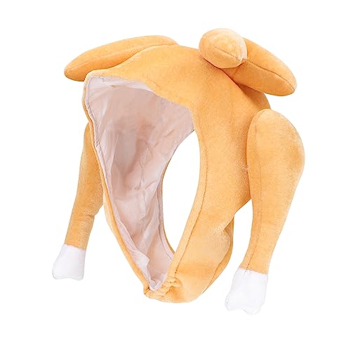 WRITWAA Hähnchensc henkel kappe Plüschmütze Thanksgiving-Kostümhut Thanksgiving-Party-Truthahn-Hut Kostüm Hüte tiermütze weinachtsmützen Kostüm dekorativer Hut Performance-Hut Light Brown von WRITWAA