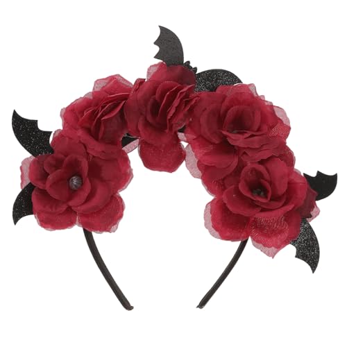 WRITWAA Halloween Haarband Damen mit Vintage Fledermaus Design Leichtes Realistisches Blumenhaarband für Party Karneval und Kostümfeste Vielseitiger Haarschmuck für Frauen und Mädchen von WRITWAA