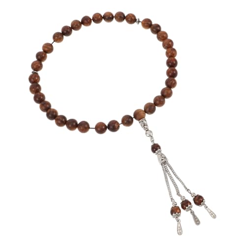 WRITWAA Holzarmband Gebetsperlen Islamischer Rosenkranz Handgefertigte Perlen Mit Nahöstlichem Design Für Meditation Und Gebrauch Für Damen Und Herren von WRITWAA
