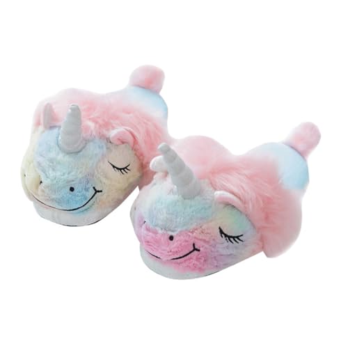 WRITWAA Hausschuhe Einhorn Plüsch Warm Gefüttert Rutschfest Weiche Indoor Slipper Für Herbst Winter Jahre Jungen Mädchen Home Schuhe Komfortable Hausschuhe von WRITWAA