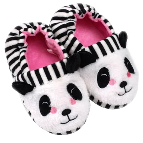 WRITWAA Hausschuhe Warm Gefüttert Cartoon Panda Motiv Rutschfest Weiche Sohle Für Jungen Mädchen Zuhause Drinnen Lounge Schuhe von WRITWAA
