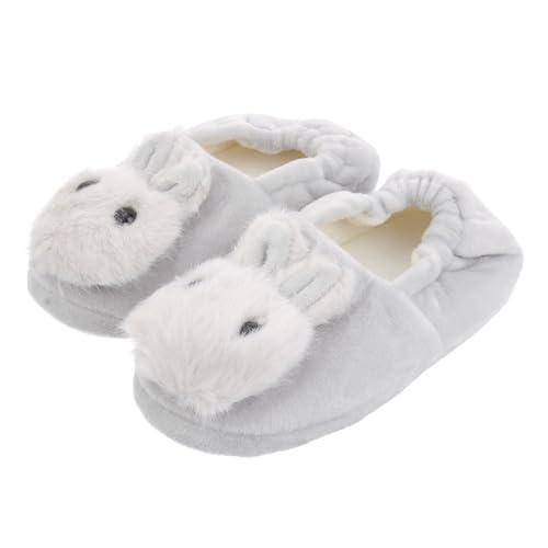 WRITWAA Hausschuhe Winter Warm Rutschfest Kaninchenform Plüschpantoffeln und Atmungsaktiv für Jungen und Mädchen Cozy Bunny Slippers mit Fersenstütze von WRITWAA