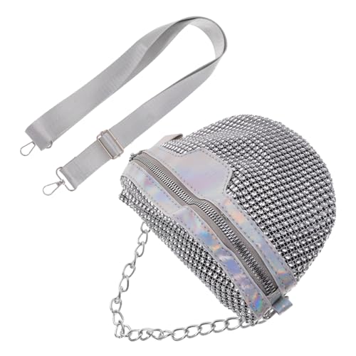 WRITWAA Glänzende Gürteltasche Für Damen Modische Hüfttasche Aus Pu Mit Strass Praktische Umhängetasche Für Mädchen Für Reisen Und Freizeit Stylische Schultertasche in Silber von WRITWAA