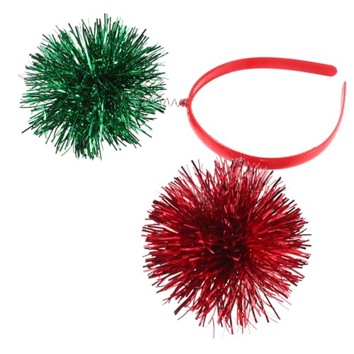 WRITWAA Lametta Pompon Stirnband Für Frauen Bopper Stirnband Für Partys Weihnachts Neujahrsfeiern Farbenfroh Mit Glitzer Für Cosplay Festivals von WRITWAA