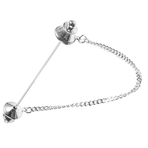 WRITWAA Herren Collar Bar Brosche mit Kette Metall Kragen Pin Dekorative Anstecknadel für Hemd Modischer Schmuck für Anzug und Festliche Anlässe Langlebig Klassisches Silber von WRITWAA