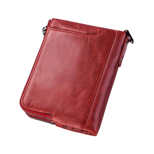 WRITWAA Schlanke Geschützte Herren-geldbörse Aus Rotem Leder – Diebstahlsicherer Kredithalter Für Männer von WRITWAA