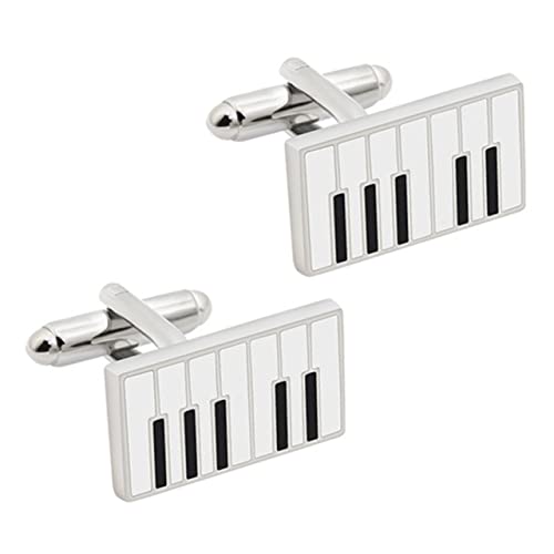 WRITWAA Herren Manschettenknöpfe Klaviermotiv Stilvolle Shirt Sleeve Embellishment für Hochzeit Business und Konzert Klassische Suit Studs für Formelle Anlässe von WRITWAA