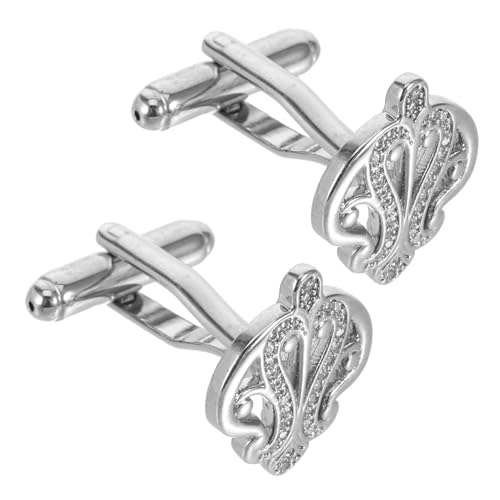 WRITWAA Herren Manschettenknöpfe mit Funkelnden Strasssteinen Elegantes Design aus Silberfarbenem Kupfer Bequemes Tragen für Hochzeiten Business und Festliche Anlässe von WRITWAA