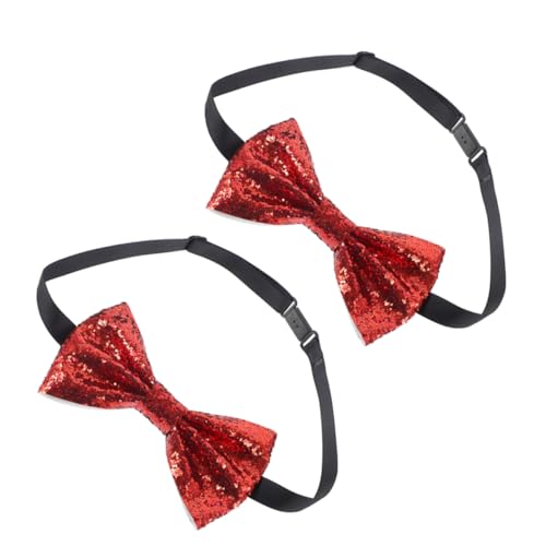 WRITWAA Herren Quadratische Fliege Set Selbstbinden Fliege Glitzer Formelle Kleidung Fliege Für Hochzeit Partys Bankette Rot von WRITWAA