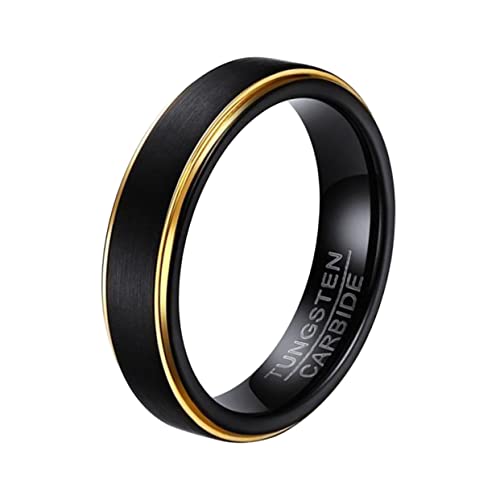 WRITWAA Männer klingeln drehring fashion design Herren schwarze Eheringe Edelstahlschmuck für Männer Ringe für Männer Herrenring Dekorativer Ring Handdekoration Wolfram Stahl Zubehör Mann von WRITWAA