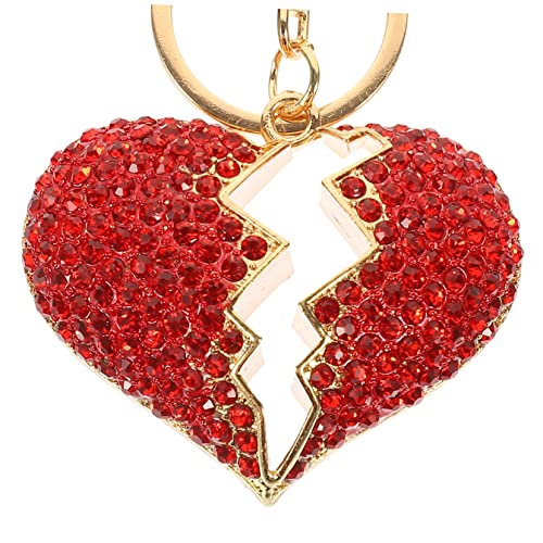 WRITWAA Schlüsselanhänger Mit Herz- Legierung Strass Kirsche Schlüsselanhänger Tasche Für Valentinstag von WRITWAA