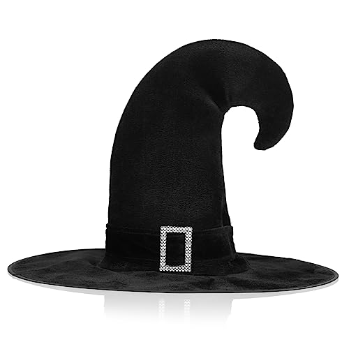 WRITWAA Hexen Hut aufblasbarer Hexenhut Zauberer Hexenhut halloween kopfschmuck halloween kopfbedeckung Zaubererhut erwachsene Frauen Zaubererhut erwachsene Männer Polyester Black von WRITWAA