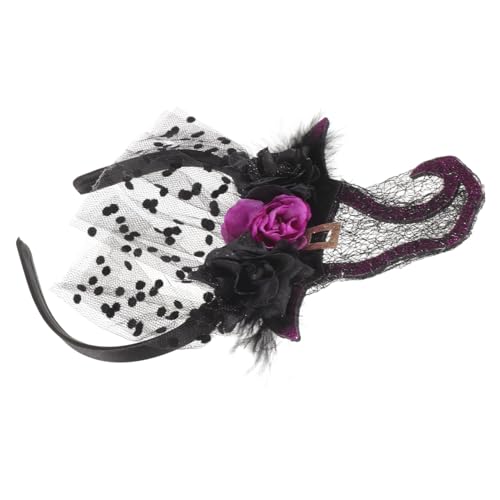 WRITWAA Hexenhut Mit Haaren Stirnband Halloween Dekoratives Haarband Für Erwachsene Party-kopfschmuck Leicht Zu Tragen Passt Frisur von WRITWAA