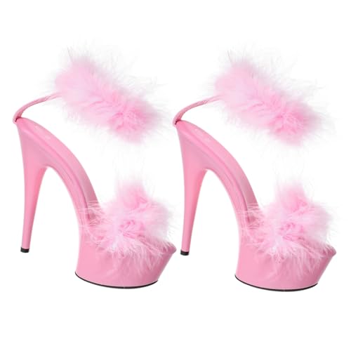 WRITWAA High Heels Sandalen Damen Wasserfeste Plateau Sandaletten mit Schmalem Absatz Modische Rosa Damenschuhe für Stilvolle Sommerlooks Rutschfeste Sohlen Zufällige Zufällige Farbe von WRITWAA