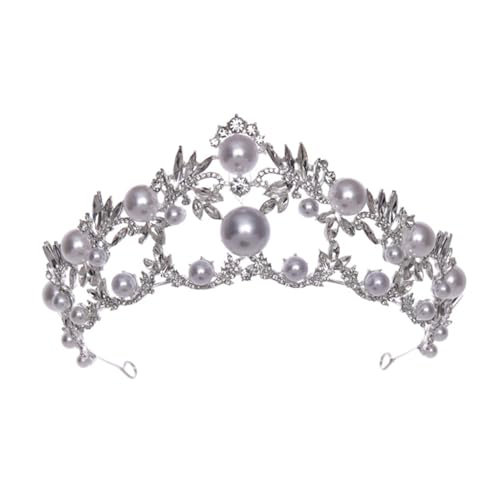 WRITWAA Hochzeits Tiara mit Perlen und Strass Braut Diadem Haarschmuck für Hochzeit Fotoshooting Party Langlebiges und Komfortables Design von WRITWAA