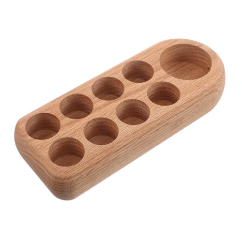 WRITWAA Holz Aufbewahrungsorganisator Ätherische Öle Fächer Stabile Holzablage Regal für Flaschen Parfüm Nagellack Stilvoller Organizer für Zuhause und Professionelle Nutzung von WRITWAA