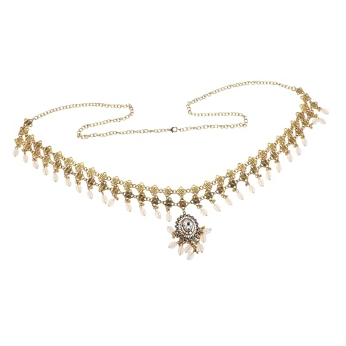 WRITWAA Hüftkette Boho -Kettengürtelschmuck Taillengürtel mit Quaste ethnischer Taillenschmuckgürtel Quasten ethnischer Taillenschmuck Taille Bauchkette Boho Bauchgürtel Zinklegierung von WRITWAA