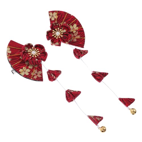 WRITWAA Japanischer Stil Haarklammer Stoff Haarnadeln in Fächerform mit Kirschblüten design Leichte und Langlebige Haarschmuck für Frauen und Mädchen Geeignet für Partys und Besondere von WRITWAA