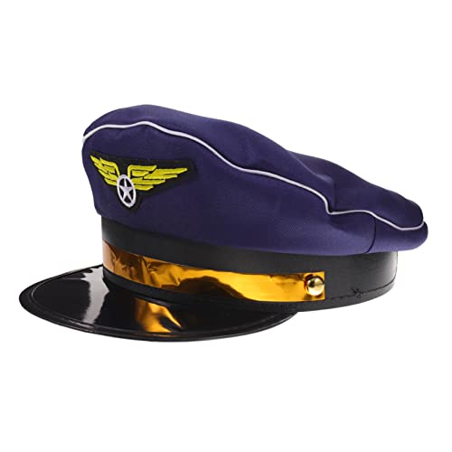 WRITWAA Hut Kostüm Hut Flugzeugbegleiterhüte Stewardessenhut Uniform Dekorative Stewardhüte Cosplay Zubehör Flugbegleiterkappen von WRITWAA