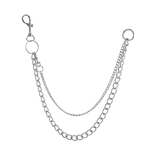 WRITWAA Hosenkette Punk Hip Hop Kette für Jeans Taillenkette Silber Metall Gürtelkette für Damen Mädchen Retro Stil zum Aufhängen von Schlüsseln Accessoires für Gothic und Trendy Outfits von WRITWAA