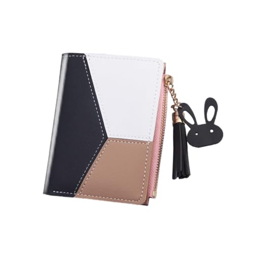 WRITWAA Klein Damen Geldbörse Aus Pu Mit Quaste Multifunktionale Kurze Brieftasche Praktisches Portemonnaie Für Münzen Und Karten Eleganter Reißverschluss Für Alltag Und Reisen von WRITWAA