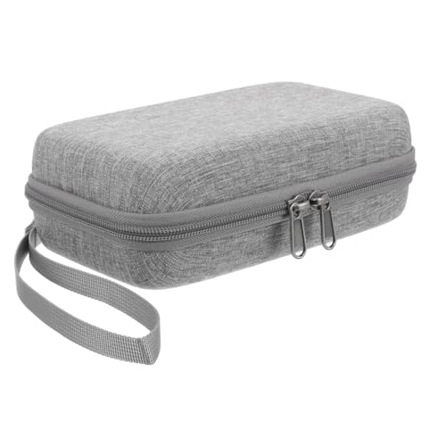 WRITWAA Kompakter Hartschalen Kosmetikkoffer Tragbarer Make up Organizer Reiseetui für Damen Graue Mini Schminktasche Kabinengepäck Aufbewahrung für Kosmetik und Hautpflege von WRITWAA