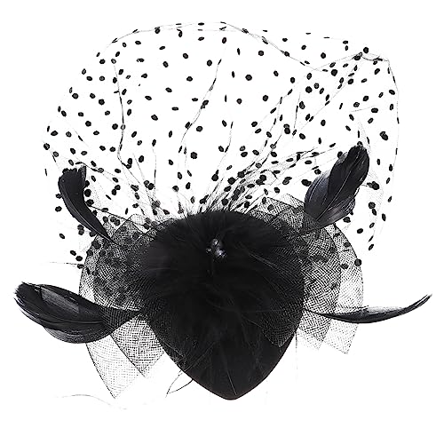 WRITWAA Fascinator Hut Damen Mit Feder Und Netz Eleganter Kopfschmuck Für Hochzeiten Teepartys Und Anlässe Verstellbar Leicht Mit Haarklammer Mit Schleife Und Perlen von WRITWAA
