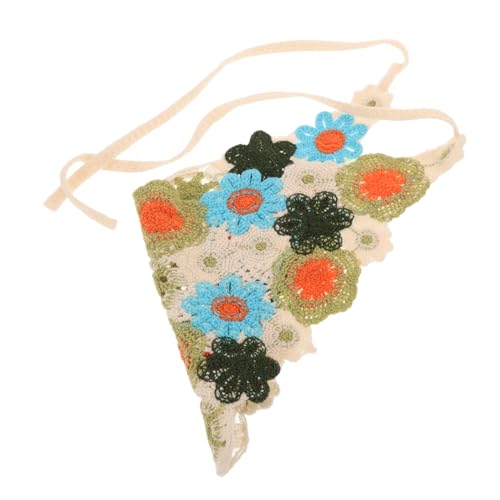 WRITWAA Gehäkeltes Dreieck-haartuch Retro-blumen-stirnband Ästhetisches Haar-accessoire für Frauen und Mädchen von WRITWAA