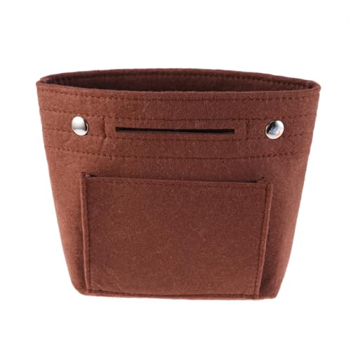 WRITWAA Filzstoff Kosmetiktasche Organizer Mit Mehreren Taschen Schminkbeutel Aufbewahrungstasche Für Damen Handtaschen Taschentücher Und Kosmetik s Kaffee von WRITWAA