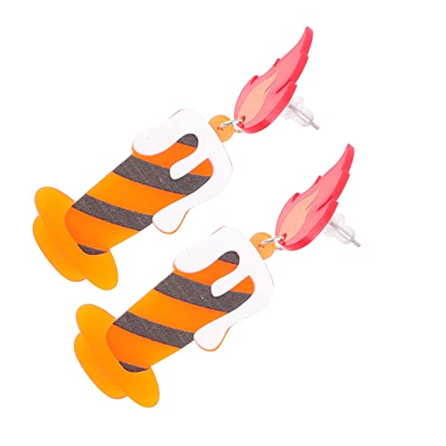 WRITWAA Kreative Flammenförmige Ohrringe Damen Dangle Ohrringe Auffälliger Ohrschmuck für Halloween Party Karneval Cosplay von WRITWAA