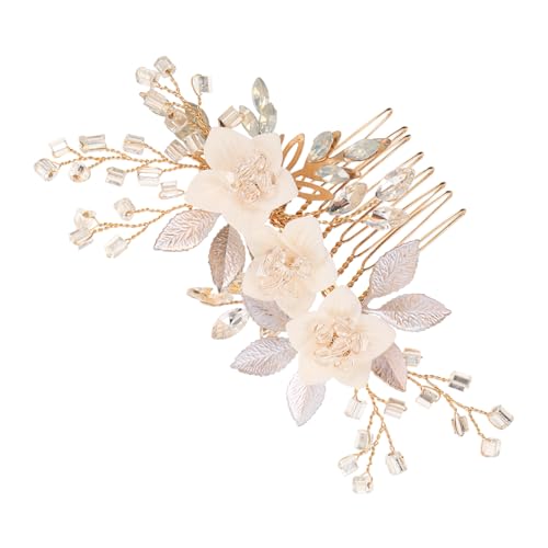 WRITWAA Kristallbesetzte Braut Haarkämme mit Funkelnden Strasssteinen Handgefertigte Kleine Hochzeits Haarspangen mit Romantischem Blumenmotiv Elegantes Haar Accessoire für Braut und von WRITWAA
