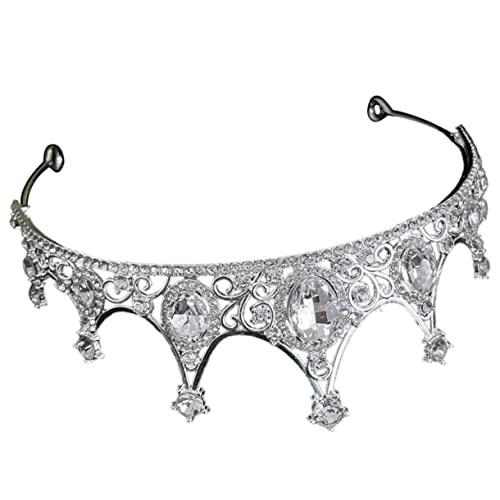 WRITWAA Kristalldiamantkrone Geburtstag Kopfschmuck Party Prinzessin Tiara Für Frauen Kronen Brautkopfschmuck Für Die Hochzeit Zu Kopfbedeckungen Tiaras Braut- Acryl Silber von WRITWAA