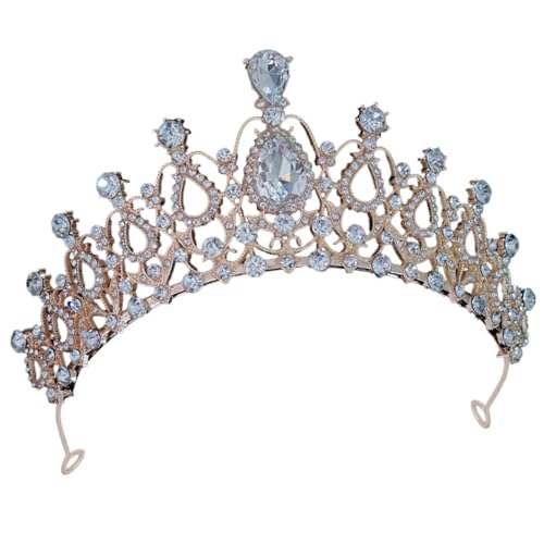 WRITWAA Kristallkronen-Tiara Mädchen Tiara Geburtstag Blumenmädchen-Kopfbedeckungen für die Hochzeit Blumenmädchen Stirnband für die Hochzeit Mädchen Tiara Stirnband Strass von WRITWAA