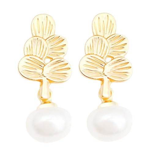 WRITWAA Kunstperlen Ohrringe Damen Ohrstecker Geometrisch Elegant Robust Für Hochzeit Valentinstag Party Schmuck von WRITWAA