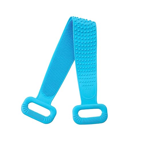 WRITWAA Langes Silikon Badetuch Für Rückenmassage Und Peeling Duschhandtuch Mit Haltegriffen Blau Für Täglichen Gebrauch Im Badezimmer Langlebig Und Einfach von WRITWAA