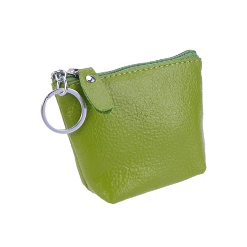 WRITWAA Lederbeutel Geldbörse Schminktasche Mit Reißverschluss Reise-kulturbeutel Light Green von WRITWAA
