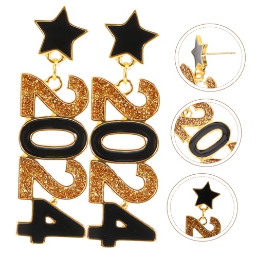 WRITWAA Leichte Damen Ohrringe Zahlen Design Hängend Silbern Modisch Year Eve Geschenkidee für Teen Mädchen und Frauen Festliche Ohrstecker von WRITWAA