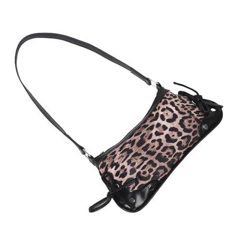 WRITWAA Halbmondförmige Schultertasche Leopardenmuster Pu Damen Tasche Unterarmtasche Mit Schleifendetail Für Gesellschaftliche Und Berufliche Anlässe von WRITWAA