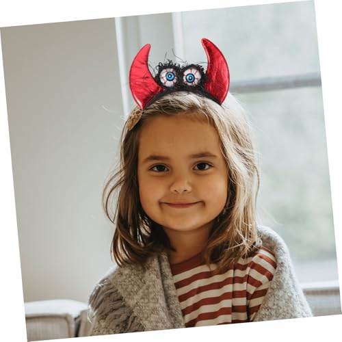 WRITWAA Leuchtendes Teufelshorn Haarband Halloween Party Kopfschmuck Cosplay Haarkranz für Kostümfest Karneval Mottoparty Süßes Stirnband Scharlachrot von WRITWAA