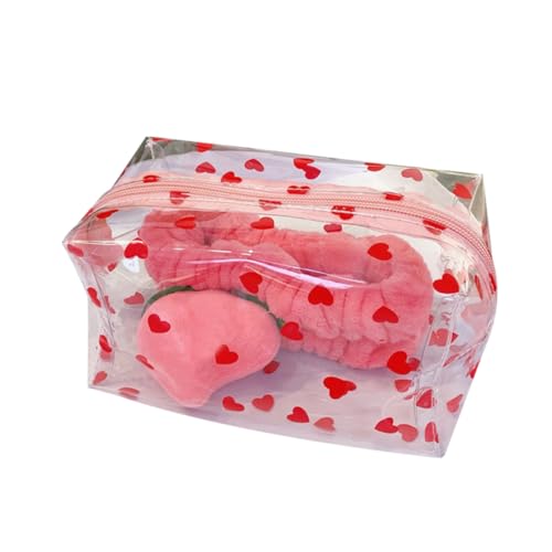 WRITWAA Liebe Kosmetiktasche durchsichtige Mini-Kosmetiktasche Kosmetiktaschen für Damen Make-up-Reiseveranstalter Reise-Kulturbeutel Make -up -Beutel kleine Reise-Kosmetiktasche von WRITWAA