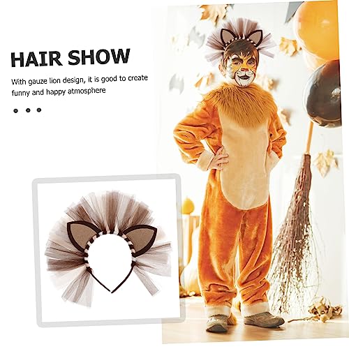 WRITWAA Löwenkostüm Haarreif Braunes Lion Cosplay Party Haarband Leichtes Rutschfestes Kostümzubehör für Mädchen Bühnenauftritt und Festliche Anlässe von WRITWAA