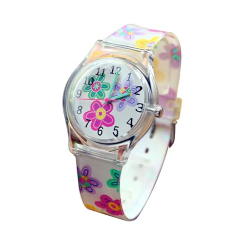 WRITWAA Mädchen Cartoon Armbanduhr wasserdichte Kreative Kinderuhr Mit Präziser Quarzbewegung Für Geburtstagsgeschenke Für Jungen Und Mädchen Blumen-Design von WRITWAA