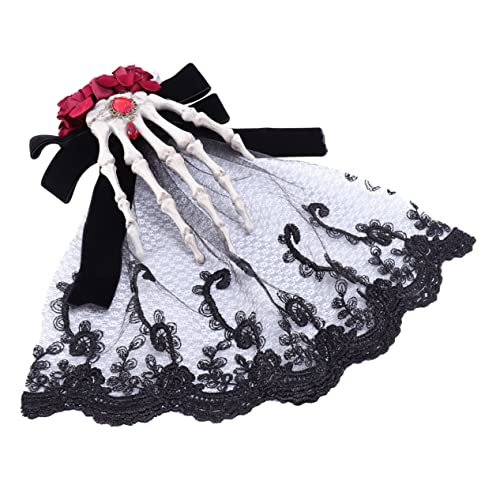 WRITWAA Mädchen Haarnadel Dekor Für Maskerade Halloween Kopfbedeckung Mit Totenkopf Motiv Party Kopfschmuck Aus Hochwertigem Material von WRITWAA